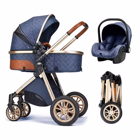 New En 1888 Cheap Lightweight Travel System Pram Set Folding Luxury Baby Strollers 4 3 in 1 with Car Seat for Babies