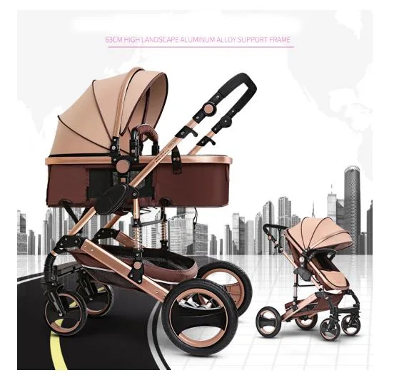 Travel System High View Baby Stroller 3 in 1 with Infant Seat for Newborns High Landscape Pram
