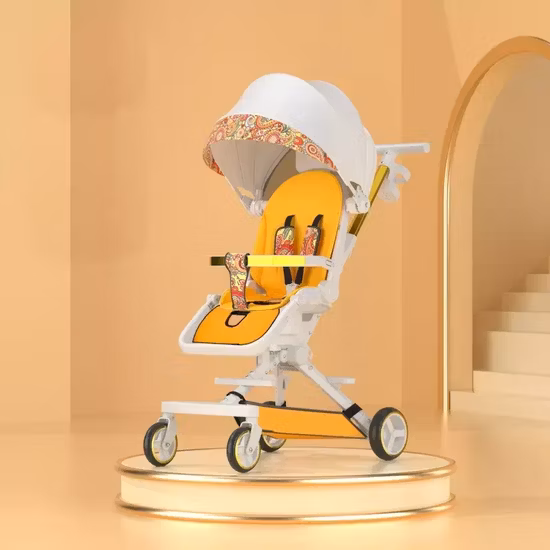 Baby Four Wheel Folding Sit Down High View Stroller Portable Two-Way Baby Stroller Hot Selling High Quality Baby Stroller