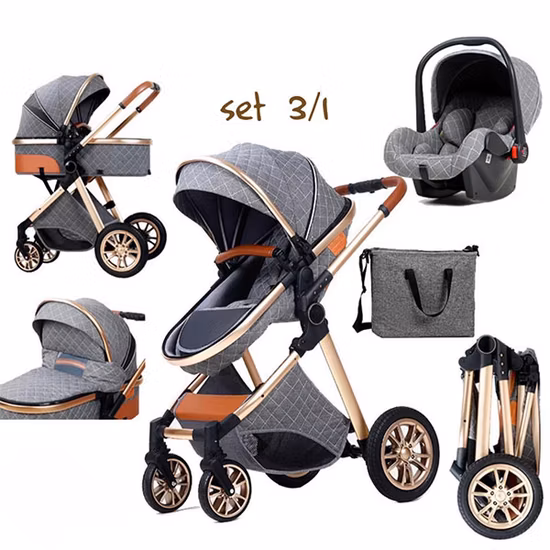 New En 1888 Cheap Lightweight Travel System Pram Set Folding Luxury Baby Strollers 4 3 in 1 with Car Seat for Babies