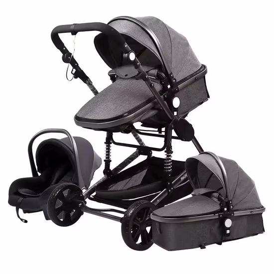 Travel System High View Baby Stroller 3 in 1 with Infant Seat for Newborns High Landscape Pram