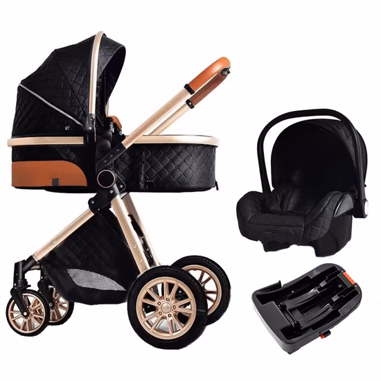 New En 1888 Cheap Lightweight Travel System Pram Set Folding Luxury Baby Strollers 4 3 in 1 with Car Seat for Babies