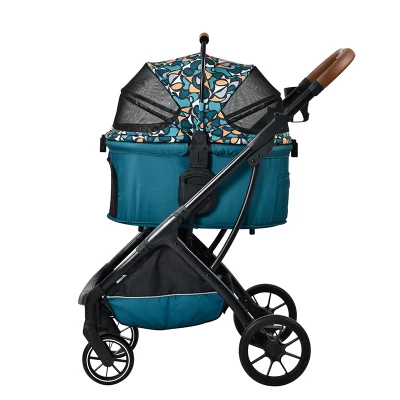 Smaller Volume One Hand Closing Pet Stroller with Big Wheels